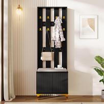 Coat Rack Set with Shoe Bench and Cushion, Coat Rack Front with Hooks [OLD SKU:WF32579234W] 60.5 x 35.2 x 180.5 cm