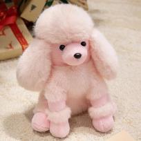 Tikroviški pudelio šuns pliušiniai žaislai, minkštos kawaii šuniuko lėlės vaikams, merginoms, kūrybiniai šuns modelio rekvizitai, Kalėdų, gimtadienio dovana 25cm juoda