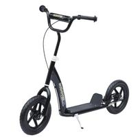 Scooter for Children Ages 5-12, 12-Inch Large 2-Wheel Scooter with Brake and Height-Adjustable Handlebar, Max Load 50 kg, 120x52x80-88 cm, Black