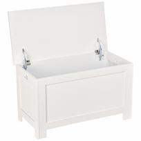 Storage Chest with Lid, Versatile Storage Chest with Safety Hinge for Hallway Living Room, 81x40x46 cm, White balta