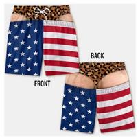 2026 Funny Optical Illusion Print Thong Shorts Men Summer Novelty Hilarious Beach Swim Trunks  FamilyMatching Shorts XL gray