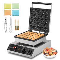 VEVOR Mini olandiškų blynelių gaminimo aparatas, 25 vnt. 43 mm skersmens Dorayaki kepimo aparatas, 1700 W komercinė elektrinė Poffertjes keptuvė, nelipni nerūdijančio plieno