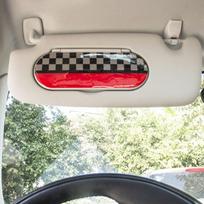 Automobilio epoksidiniai lipdukai nuo saulės, makiažo veidrodėlio galiniai lipdukai, skirti „Mini Cooper F55 F56“ interjero dekoravimui zipper red jack gray