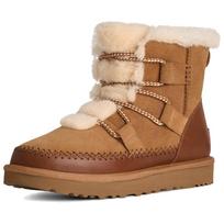 UGG Classic Novelty karvės skaldytos odos apvalus priekis storas padas trumpi sniego batai moteriški batai rudi 1174574-CHE 38 brown