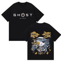Japanese Game Ghost of Yotei Graphic T Shirt Men Women Fashion Harajuku Clothing T-shirt Casual High Quality Male Cotton T Shirt 4XL gray