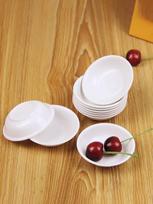 10pcs White Seasoning Sauce Dishes Butter Mustard Sushi Vinegar Soy Plastic Plate Bowl Kitchen Saucer For Restaurant Home Buffet beige