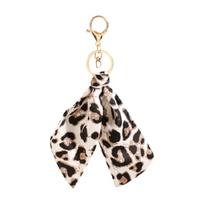 Leopard Themed Key Holder Pendant with Metal Lobster Clasp Polyester Fabric Purse Charm Bag Accessories for Handbag balta
