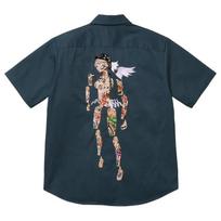 Supreme AOI Cyborg S/S Work Shirt Navy M gray