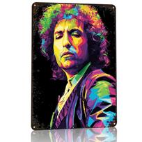 Bob Dylan Colorful Portrait D Printed Texture Poster Personalized Wall Art Retro Metal Tin Signs for Home Decoration Gaming 20x30cm（7.8x11.8inch） black