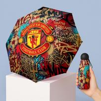 Manchester United Pattern Printed Mini 5 Folds 8 Ribs Compact Umbrella Windproof Waterproof Lightweight Portable Folding