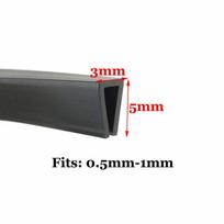 1 Meter U Channel Door Rubber Sealing Strip,Edge Protector, Weather Strip, Noise Insulation,Rubber Profile for Glass, Metal,Wood gray