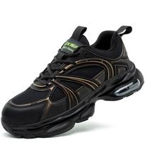 Safety Shoes Men Anti-smash Composite Toe Work Shoes Air Cushion Indestructible Safety Boots Women Protection Work Sneakers 45 black