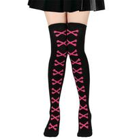 Women'S Thigh High Socks Over The Knee Cable Knit Boot Socks, Crossed Bones Long Warm Fashion Leg Warmers Winter One Size white