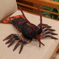 Real Lobster Plush Toy Red Spotted Spiny Lobster Soft Print Long Pillow Gift For Men Women Funny Table Home Decor Companion 50cm black