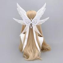 Handmade Sweet Anime Girl Hair Accessory With Angel Wing Feather Ears Headband Cosplay Lolita Style Girl Ear Feather white
