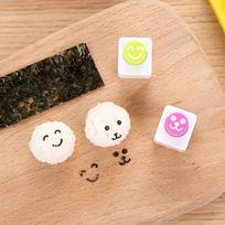 1 Set Rice Ball Mould Ball Shaped Sushi Molds Shaking Mould With Spoon Seaweed Embossing Mold For Kids Diy Meal Sushi Tools ONESIZE white