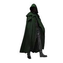 Helovino su gobtuvu apsiaustas Unisex Vyrai Moterys Apsiaustas Vienspalvis Ilgas Apsiaustas Vaidmenų Cosplay Kostiumai Viršutinė apranga Viduramžių Gotikinis Apsiaustas Helovino Šventės Rekvizitas black
