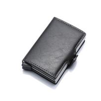 Carbon Fiber Credit Card Holder Mens Double Anti Rfid Bank Cardholder Case Wallet Metal Business Bank Minimalist Wallet Gift rožinė