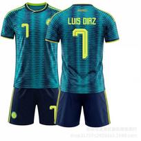 Fluorescent Green World Cup Jersey No. 10 J Rodriguez No. 7 Diaz Football Training Shirt 2526 Golonker #3XL