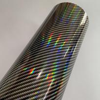 Holografiniai juodos anglies pluošto vinilo apvyniojimo plėvelės orui atleidžiami „pasidaryk pats“ automobilių apvyniojimo viniliniai automobilių lipdukai 10cm x 152cm auksas