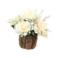 Artificial Flowers Bonsai Plant Potted Succulents Plants Small Home Office Desk Kitchen Shelf Bathroom Photo beige