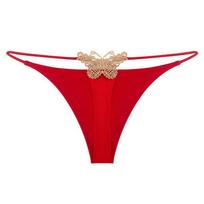 Butterfly Embroidery Low-Waist Seamless Thong - Spring/Summer Collection Large balta