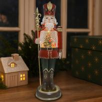 Nutcracker Music Box Christmas Decorations Craft Decorative Statue Unique Easy to Use Creative brown