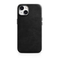 iPhone 14 Plus Magnetic Leather Case with MagSafe Oil Wax Premium Leather Case Black