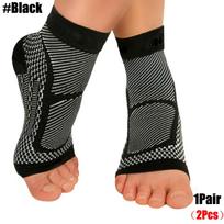 1Pair Ankle Brace Compression Sleeve For Plantar Fasciitis Achilles Tendonitis Reduces Joint Pain Heel Pain Sports Support S/M juoda