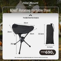 Ultra-light Aluminum Folding Tripod Stool - Portable, Compact for Fishing or Sketching gray