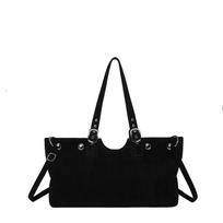 Designer Suede Belt Buckle Crossbody Shoulder Bag,Koreanunderarm Tote Bag,Women Sling Bag,Commuter Solid Color East-West Handbag 22x38x10cm ruda