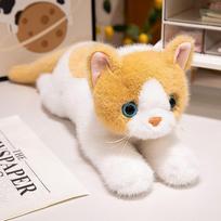 TreasuringU Kawaii Juodo Katino Pliušinis Žaislas Minkšta Kimšta Lėlė Pagalvė Namų Dekoras Miegojantis Mielas Gyvūnas 45cm white