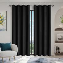 Set Of 2 Modern Curtains Uv Protection Heat Resistant Light Blocking Drapes Living Room Bedroom Window Curtain With Blackout Polyester Perfect For W100*H130(CM)-Rod Pocket&2PCS gray