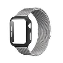 Case+Milanese Strap for Apple Watch Band Ultra 2/1 49mm 10 46/42mm 9 8 7 6 5 4 SE Magnetic IWatch 45/41/44/40mm Screen Protector For Ultra 2 1 49mm sidabras