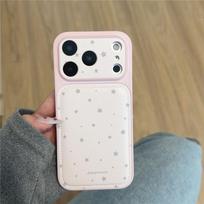 Korean Style Leather Star-Pattern iPhone Case - Full Screen Coverage for Apple 17 Pro Max, 16, 15, and 14 Models 16 Pro gray