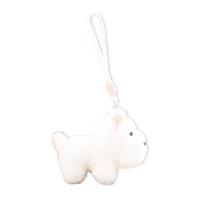Cute Dog Plush Keychain, Small Stuffed Animal Pendant for Bag Backpack Purse, Soft Puppy Key Ring Charm, Gift for Dog Lovers E beige