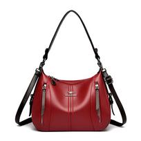 Genuine Brand Top Quality PU Leather Bags for Women Designer Top-Handle Bags Ladies Casual Tote Shoulder Crossbody Bag 2 Layers 30cm10cm22cm violetinė