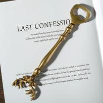 Brass Deer Head Pineapple Beer Opener, Handcrafted, Unique Luxury Design, Ornamental Wine Accessory gray