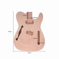 Neužbaigtas   Elektrinės gitaros korpusas Tinka TL F Gitaros dalims Raudonmedžio kompozitinė mediena F garso anga 15.75x12.6x1.89in beige