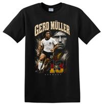 Gerd Muller Vakarų Vokietija Futbolo Marškinėliai Legendos Veiksmo Portretas 13 Marškinėliai M black