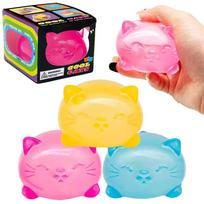 Mini Cute Cat Shape Squishy Maltose Decompression Toy Non-toxic Fun Tool Pressure Relief Adults Kids Birthday Party Gift yellow
