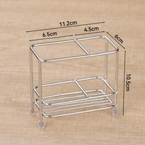 Compact Stainless Steel Toothbrush & Toothpaste Holder - Bathroom Storage Rack auksas
