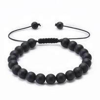 Adjustable Bracelets Natural Stone Lava Beaded Bracelets & Bangle for Women Men Chakra Beads Braided Bracelet Charm Bracelet Style H black