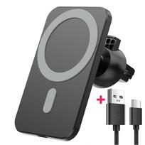 Wireless Charger Magnetic Car phone Holder for iPhone 14 13 Pro Max 12 Phone Accessories 30W Fast Charging Induction Adapter gray