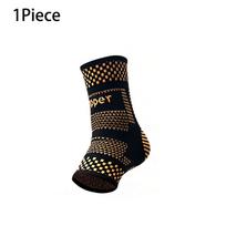 1pc Copper Ankle Brace Infused Compression Sleeve Support for Plantar Fasciitis, Sprained Ankle, Achilles Tendon,Pain Relief XL black