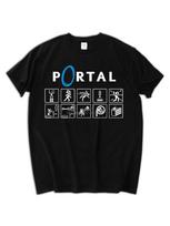 Game Portal Print Unisex And Tshirt summer camisa masculina anime slim casual tees clothes famous brand Unisex Tshirt sbz 3XL gray