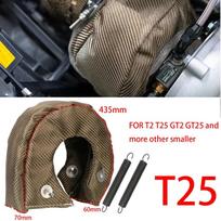 Glasvezel Turbo Hitteschild Turbocharger Deken Cover T2 T25 T28 T3 T4 T6 Meest Turbine High Temperature Protection Wrap Heat T25 gray
