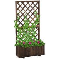 Outdoor Planter with Trellis for Climbing Plants and Pot, Fir Wood, 72.5x31.5x149.5 cm