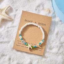 Boho jūrų kriauklių ir jūrų žvaigždžių apyrankė moterims ir mergaitėms Madingas vėžliuko pakabukas Rankų darbo pintas virvelės karoliukai Vasaros papuošalai Paplūdimio dovanos A5 brown