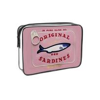 Canned Sardines Design Women Travel Cosmetic Bag Portable Waterproof Cute Toiletry Organizer for Daily Storage F beige